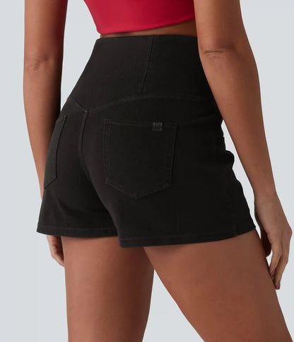 Halara Flex™ High Waisted Tummy Control Denim Casual Shorts 3'' with Pockets