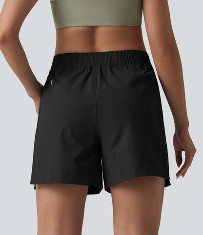 High Waisted Split InstantCool Tennis Shorts with Pockets-UPF50+