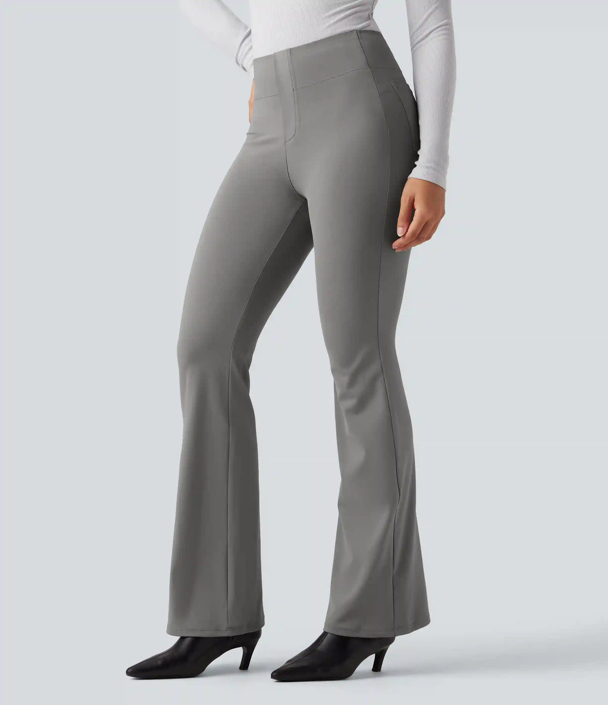High Waisted Tummy Control Bootcut Work Pants with Pockets
