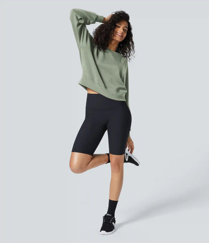 SpacerTek™ Round Neck Raglan Sleeve Solid Casual Sweatshirt