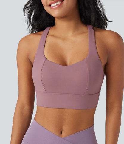 Light Support Racerback Crisscross Yoga Sports Bra