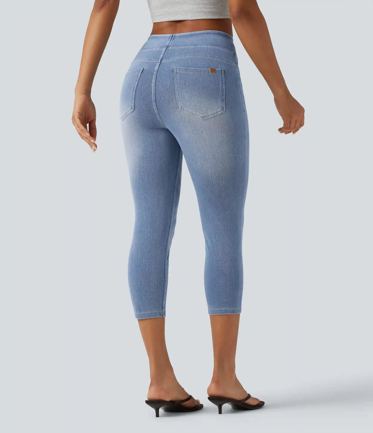 Halara Flex™ High-Waisted Denim Casual Capri Leggings with Pockets
