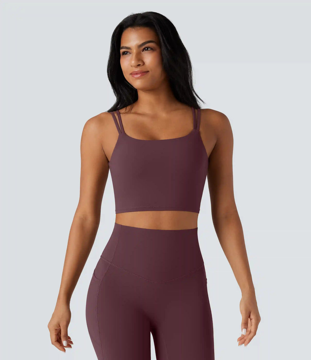Halara UltraSculpt™ Double Straps Twisted Backless Cropped Yoga Tank Top