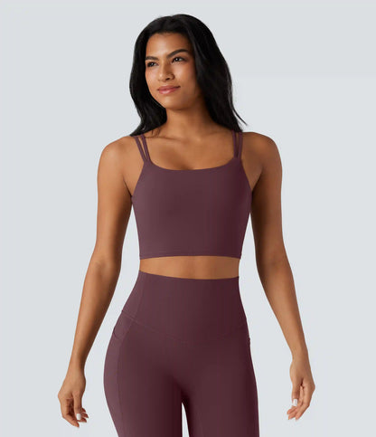 Halara UltraSculpt™ Double Straps Twisted Backless Cropped Yoga Tank Top