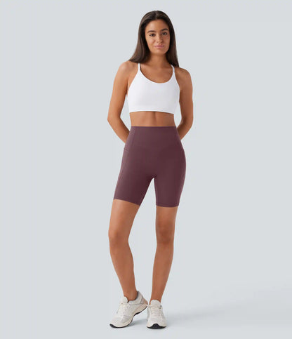 Halara UltraSculpt™ High Waisted Scrunch Butt Lifting Tummy Control Side Pocket Shaping Workout Biker Shorts 7''