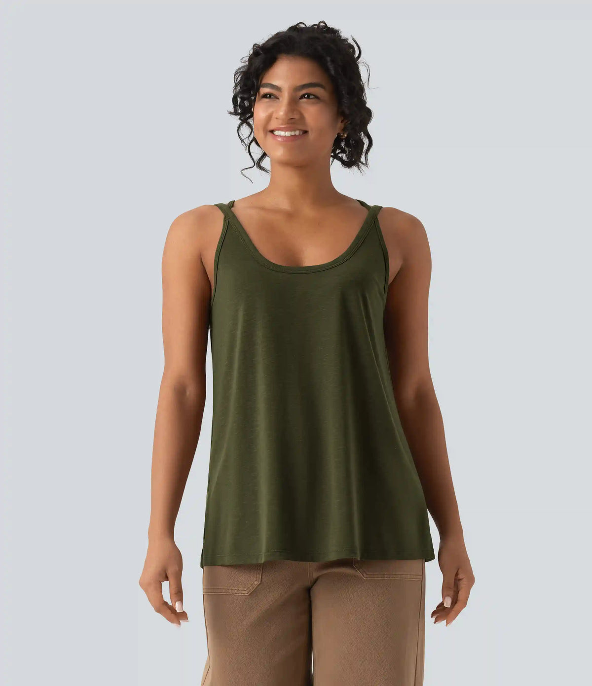U Neck Relaxed Casual Tank Top