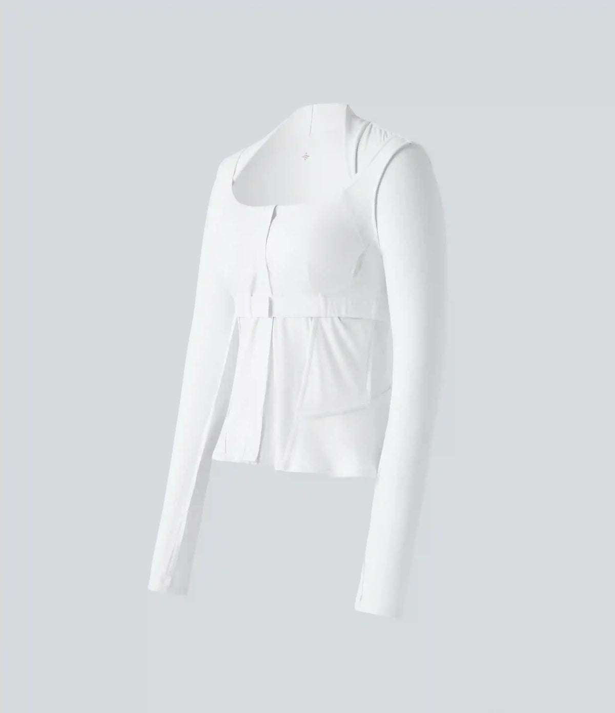 Halara UltraSculpt™ Push-Up Long Sleeve Thumb Hole Zipper Ruffle Hem Yoga Curvy Jacket
