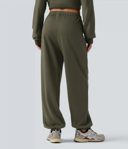Low Rise Inner Drawstring Casual Jogger Sweatpants with Pockets