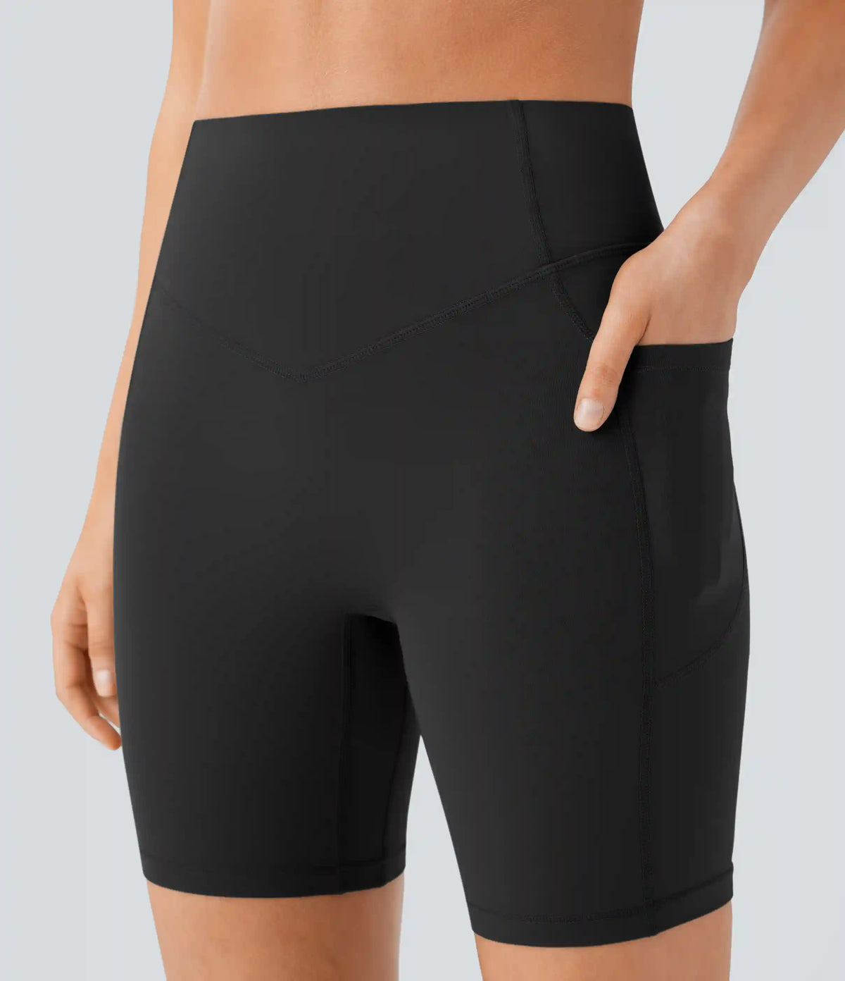 Halara UltraSculpt™ High Waisted Scrunch Butt Lifting Tummy Control Side Pocket Shaping Workout Biker Shorts 7''