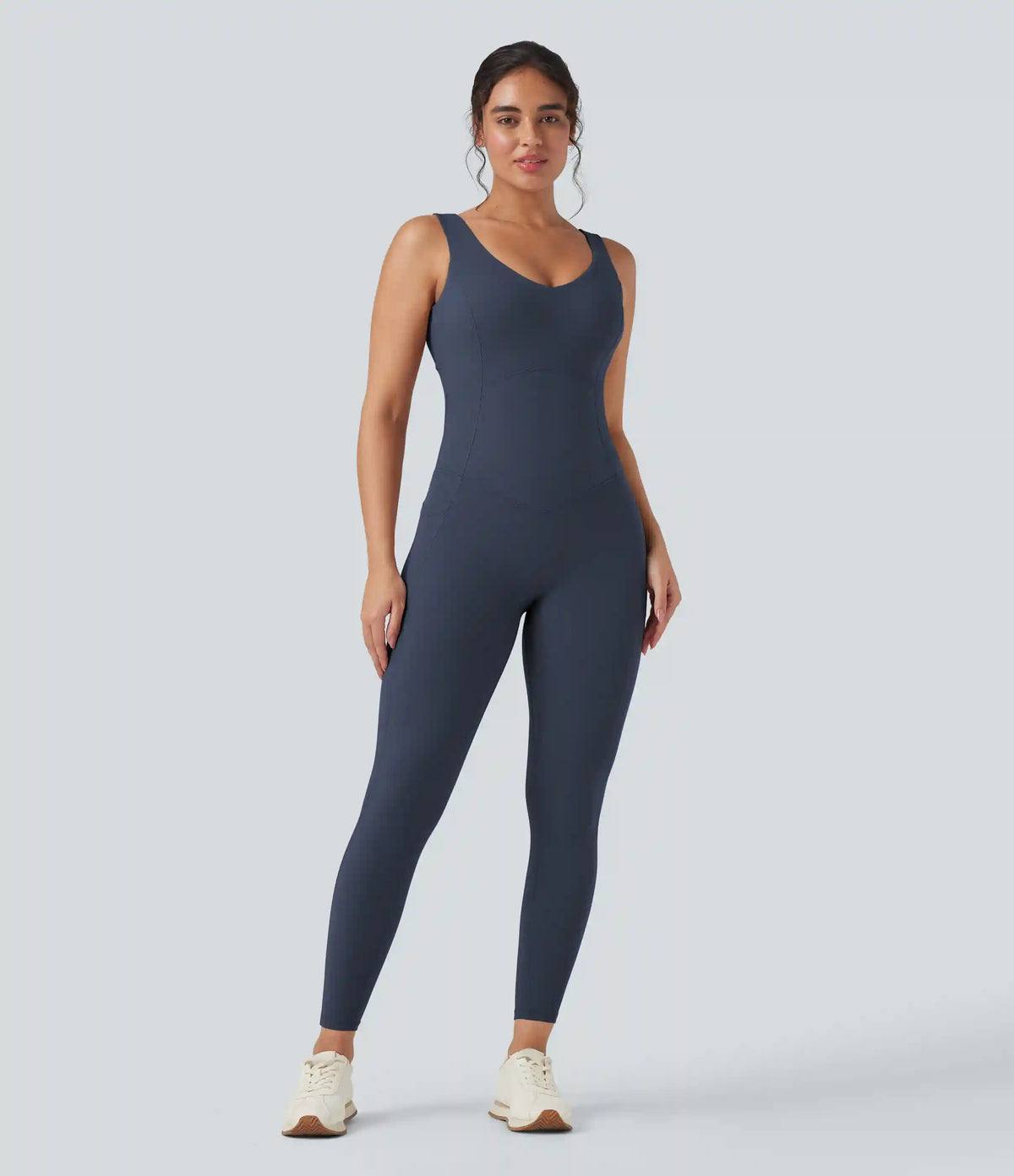 Halara UltraSculpt™ V Neck Tummy Control Butt Lifting Workout Jumpsuit with Pockets