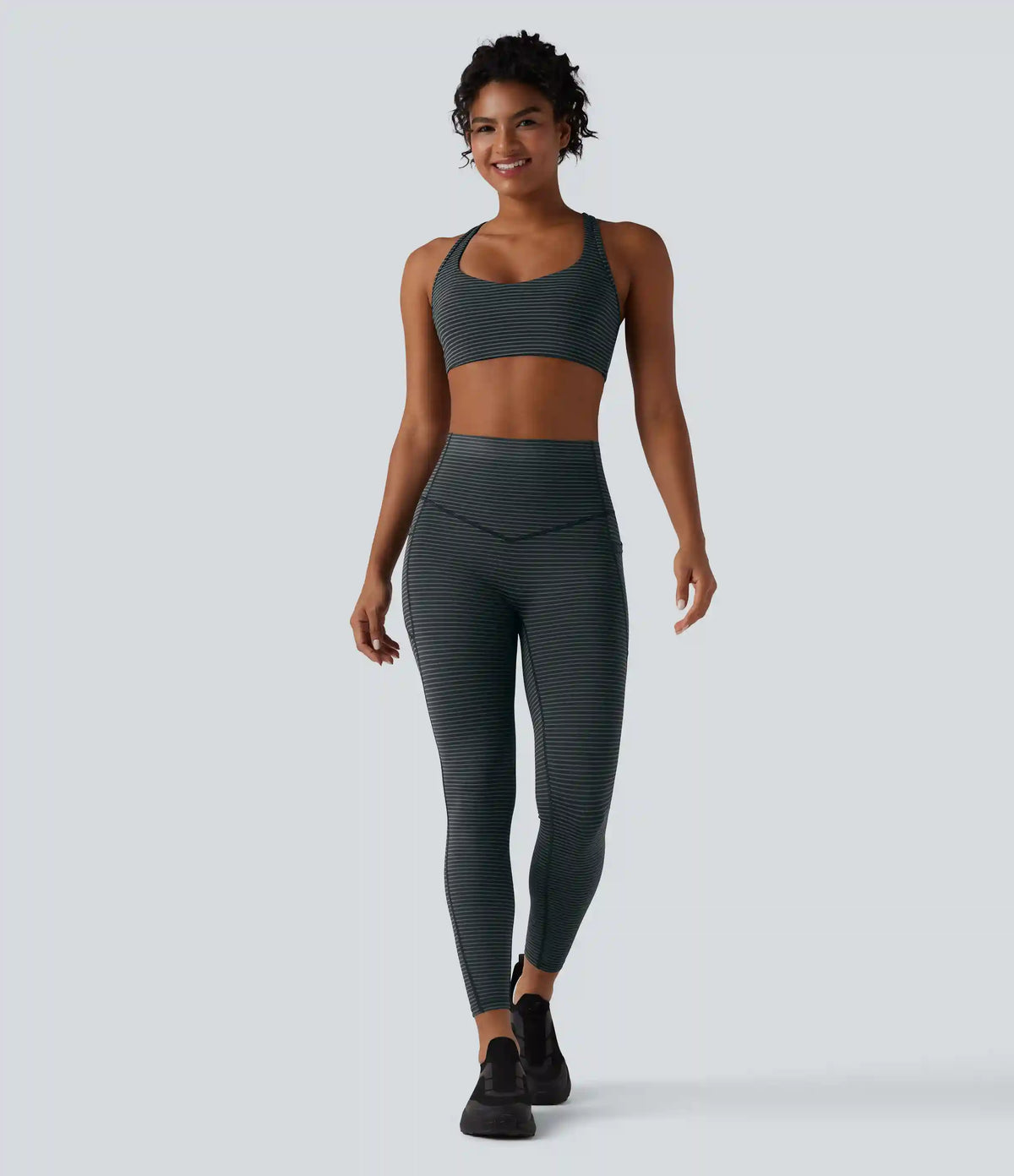 Medium Support Racerback Stripes Training Sports Bra