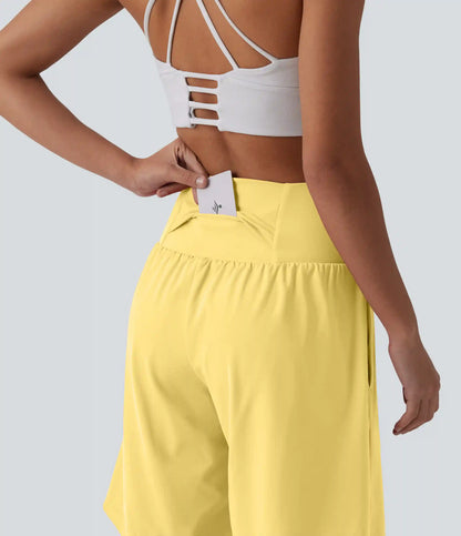SoftlyZero™ Airy Super High Waisted 2-in-1 InstantCool Yoga Shorts 9" with Pockets