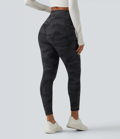 Halara UltraSculpt™ High Waisted Tummy Control Camo Fleece Workout Leggings with Pockets