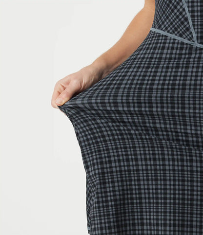 Halara UltraSculpt™ Check Plaid Print Square Neck Corset 2-in-1 Built-in Bra Mini Casual Dress with Pockets-Easy Peezy