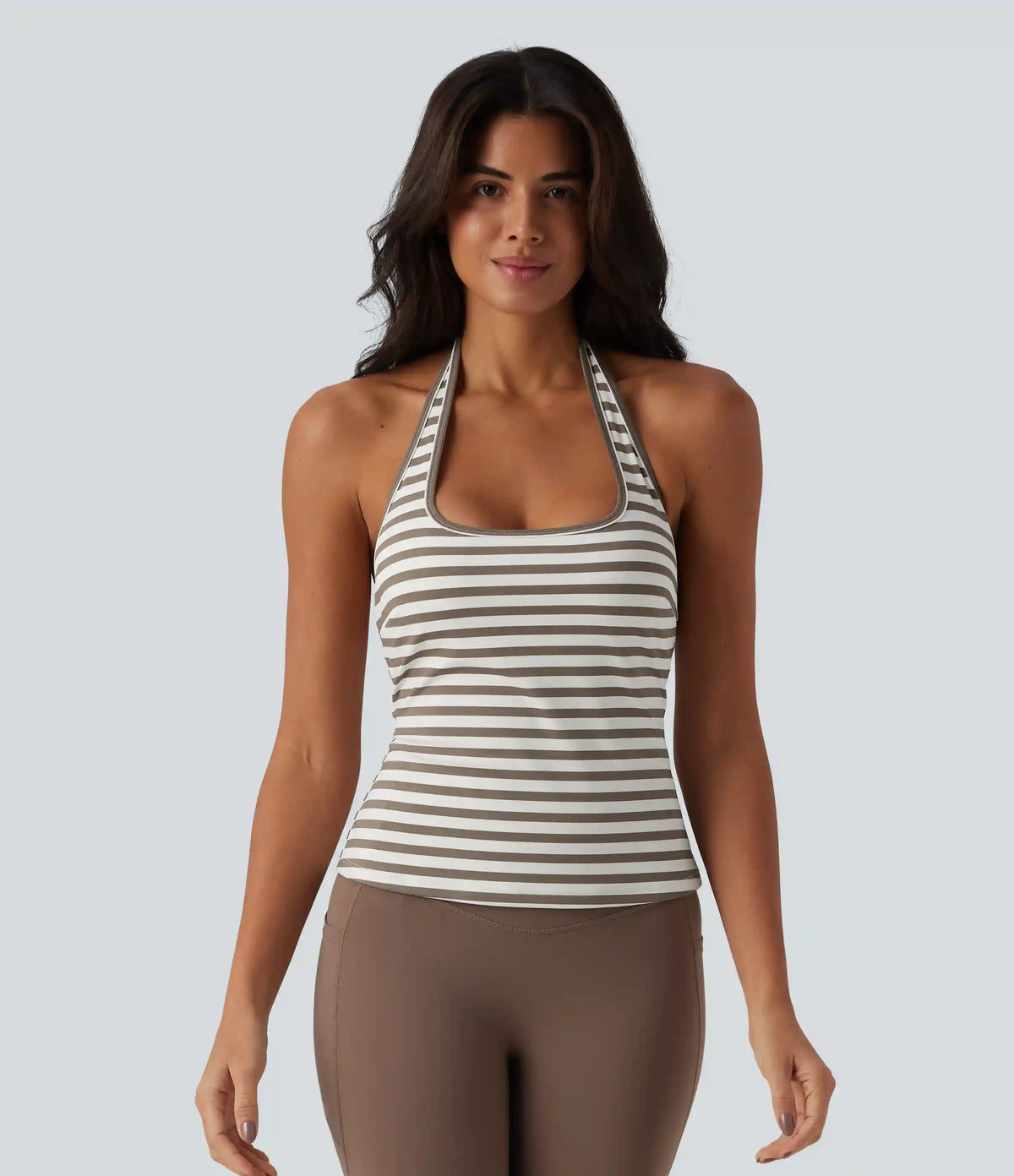 Halter Stripe Yoga Tank Top
