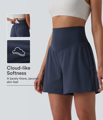 SoftlyZero™ Airy High Waisted Pockets InstantCool Yoga Shorts 5''