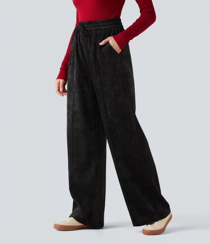 High Waisted Drawstring Baggy Casual Pants with Pockets