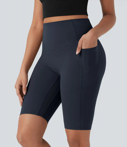 Halara UltraSculpt™ High Waisted Scrunch Butt Lifting Tummy Control Side Pocket Shaping Workout Biker Shorts 9''