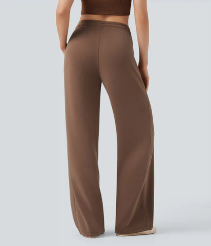 SpacerTek™ Mid Rise Drawstring Casual Straight-leg Pants with Pockets
