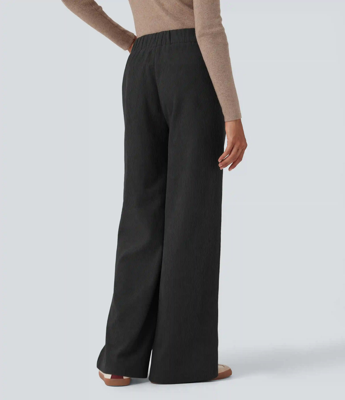 High Waisted Corduroy Casual Baggy Pants with Pockets
