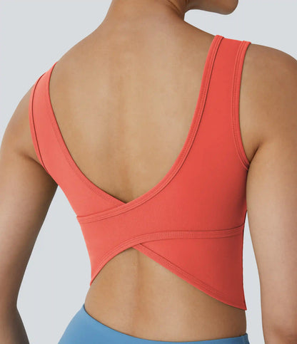 U Neck Crossover Barre Ballet Dance Tank Top A-D Cups