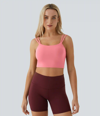Double Straps Cropped Yoga Tank Top