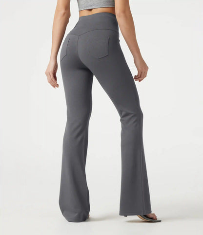 High Waisted Bootcut Casual Pants with Pockets