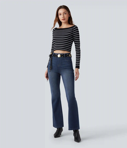 Halara Flex™ High Waisted Tummy Control Butt Lifting Denim Casual Bootcut Leggings with Pockets