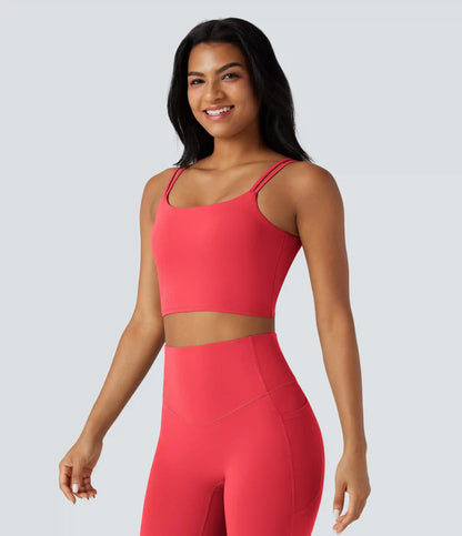 Halara UltraSculpt™ Double Straps Twisted Backless Cropped Yoga Tank Top
