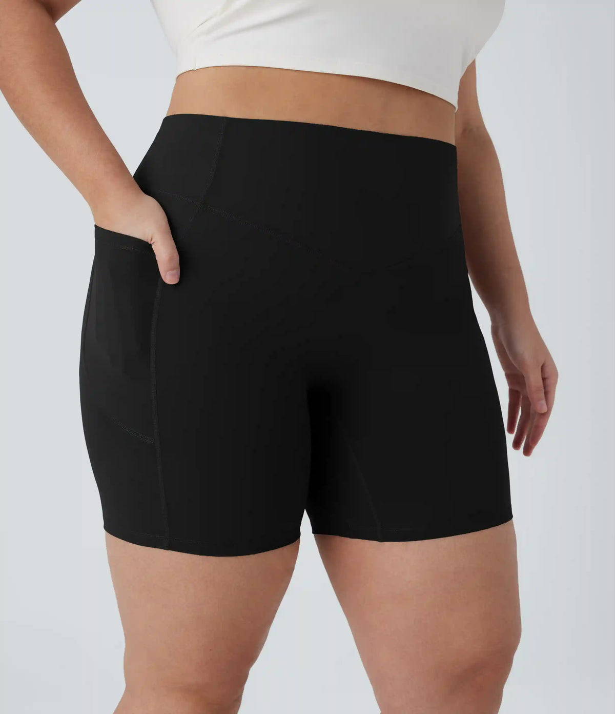 Plus Size Halara UltraSculpt™ High Waisted Scrunch Butt Lifting Tummy Control Shaping Training Biker Shorts 7'' with Pockets