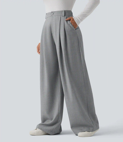 High Waisted Wide Leg Baggy Work Pants with Pockets
