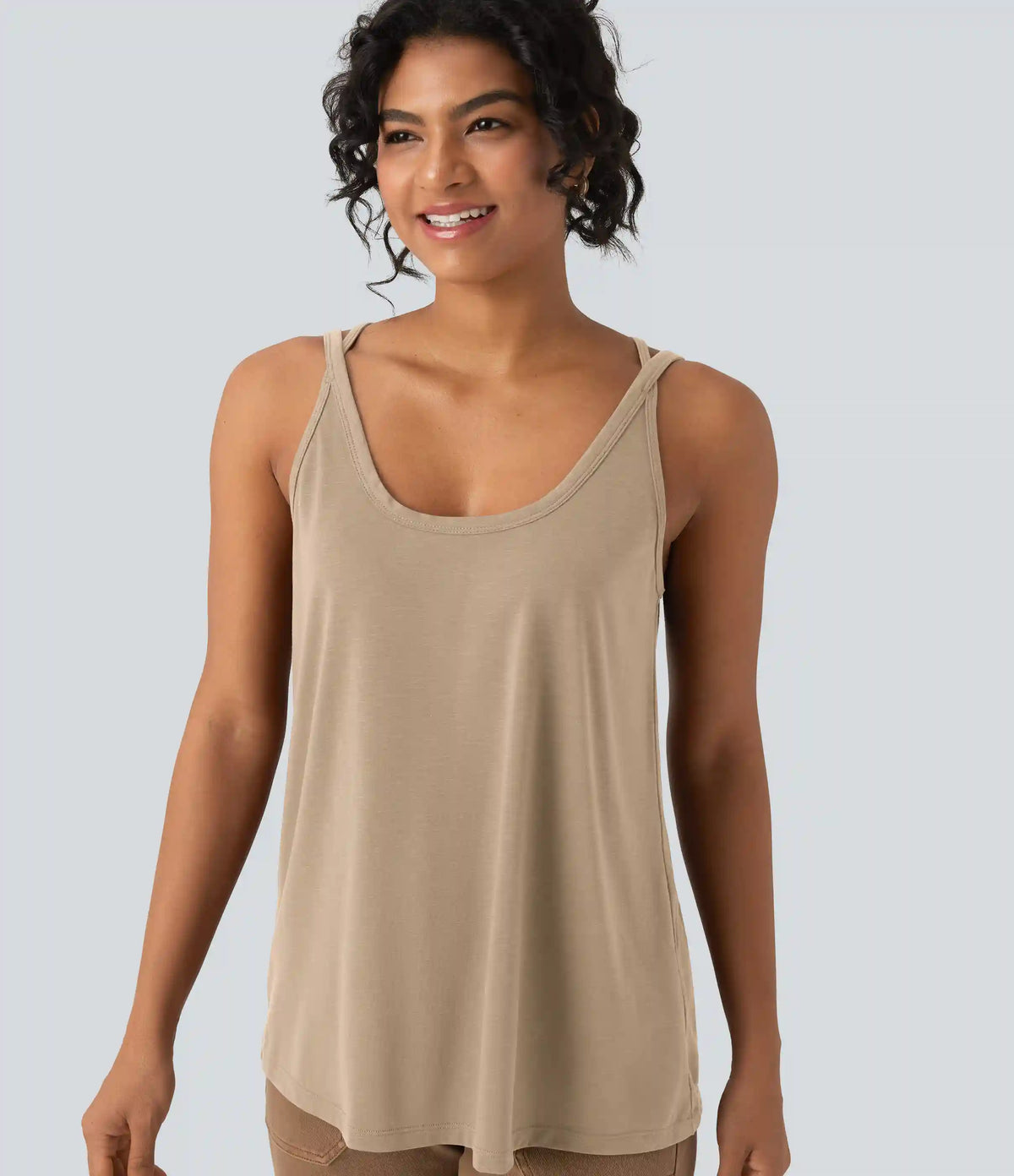 U Neck Relaxed Casual Tank Top