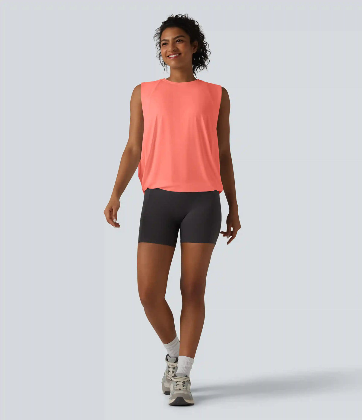 Round Neck Crossover InstantCool Yoga Tank Top-UPF50+