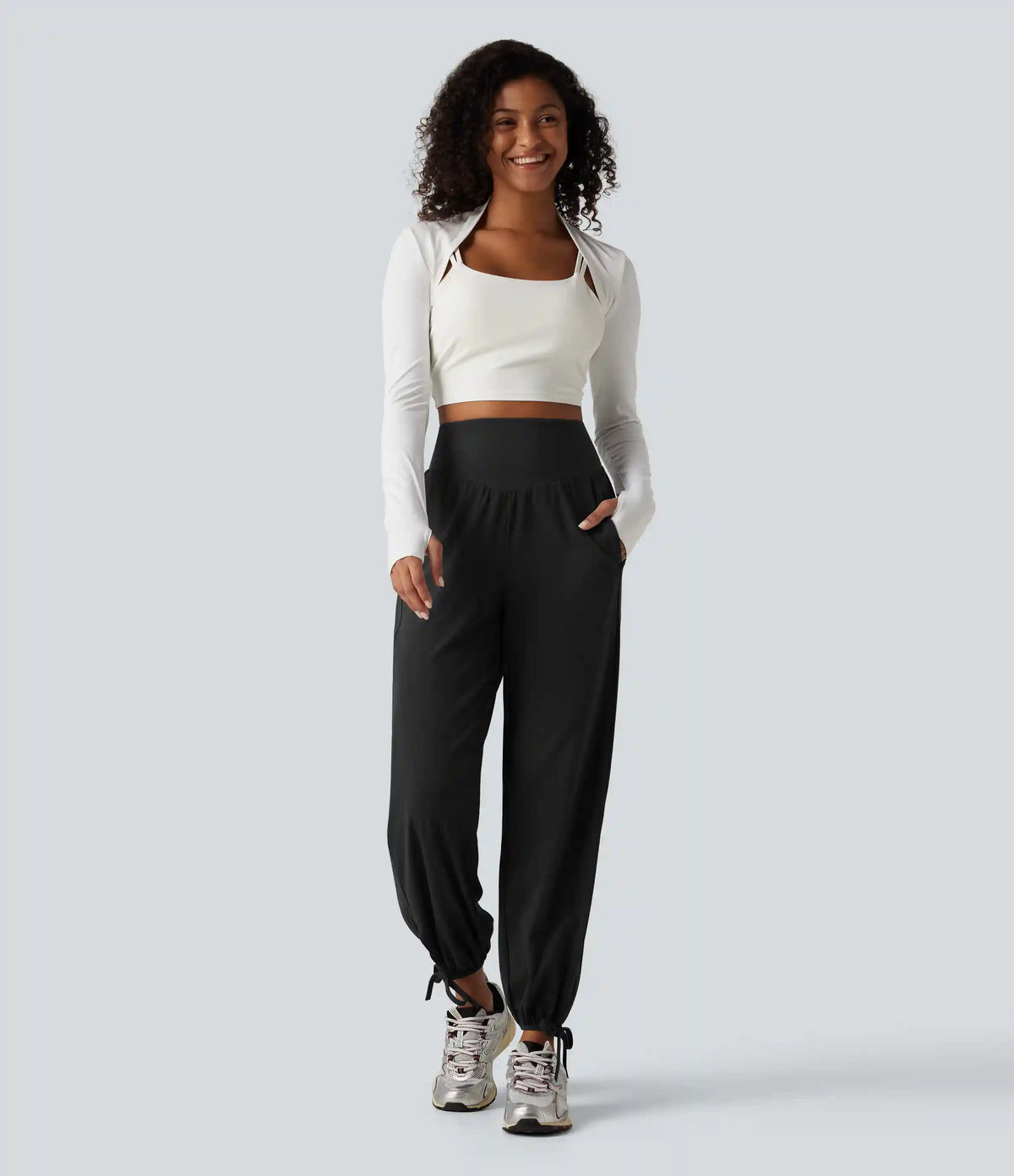 Halara UltraSculpt™ High Waisted Lace Up Yoga Joggers with Pockets
