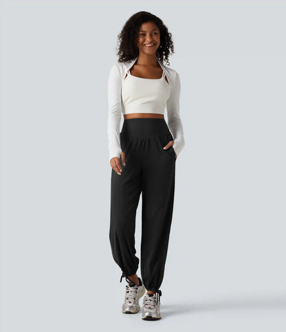 Halara UltraSculpt™ High Waisted Lace Up Yoga Joggers with Pockets
