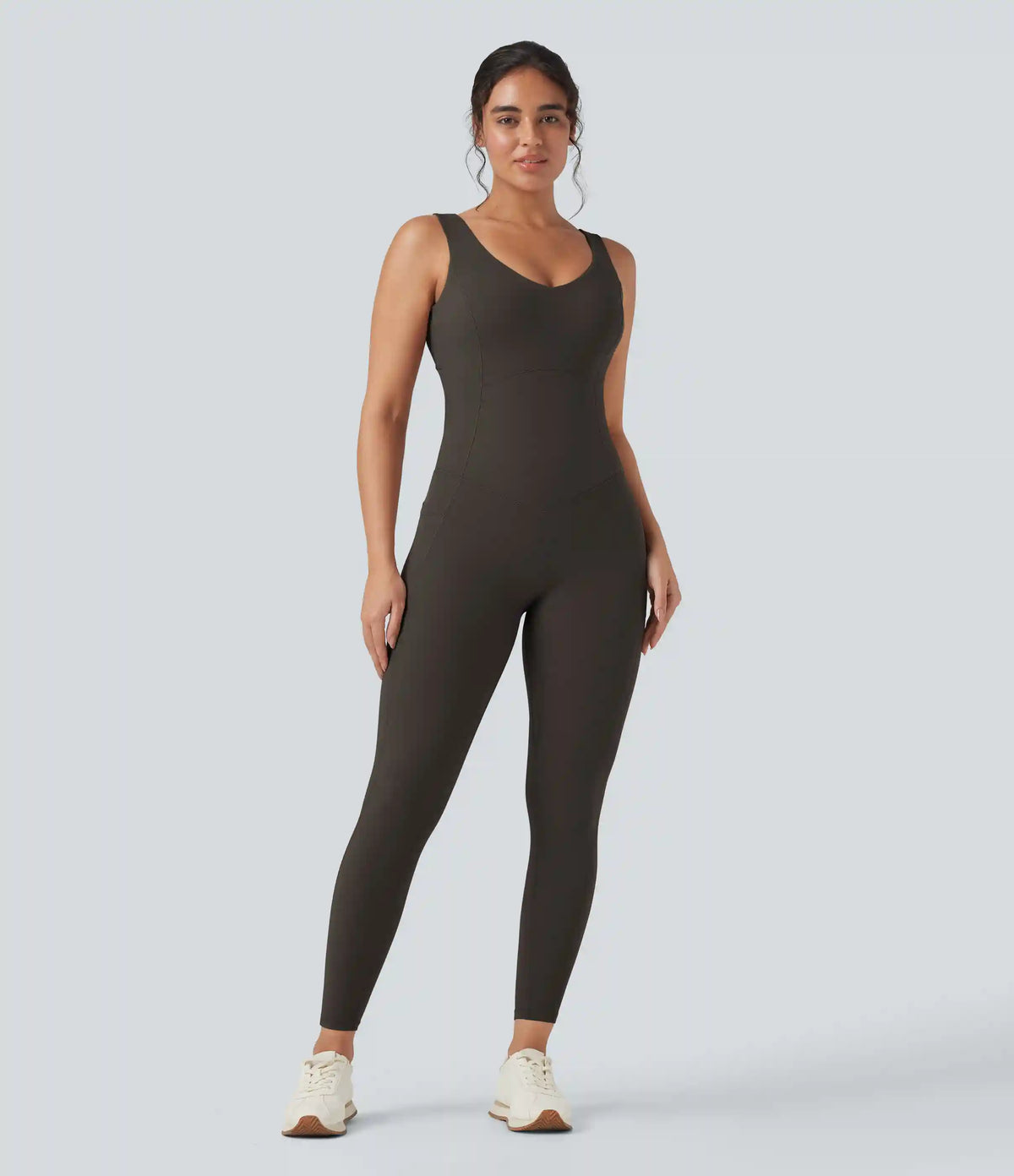 Halara UltraSculpt™ V Neck Tummy Control Butt Lifting Workout Jumpsuit with Pockets