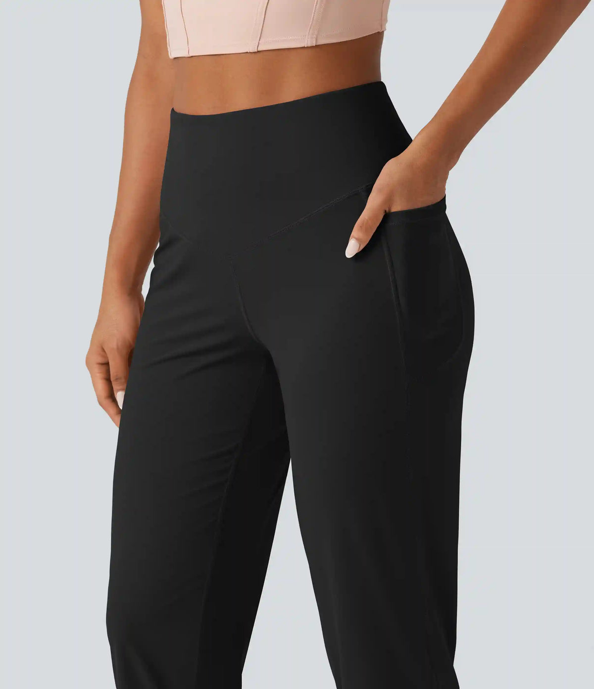 Halara UltraSculpt™ High Waisted Tummy Control Straight Leg Capri Yoga Pants with Pockets