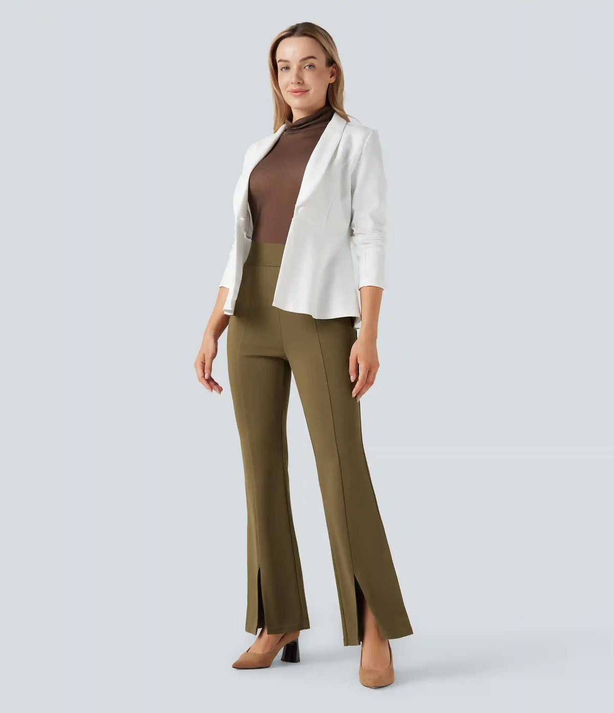 High Waisted Flare Work Pants