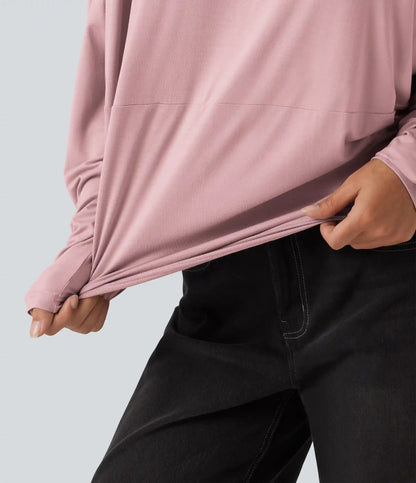 Round Neck Long Sleeve Relaxed Casual Top