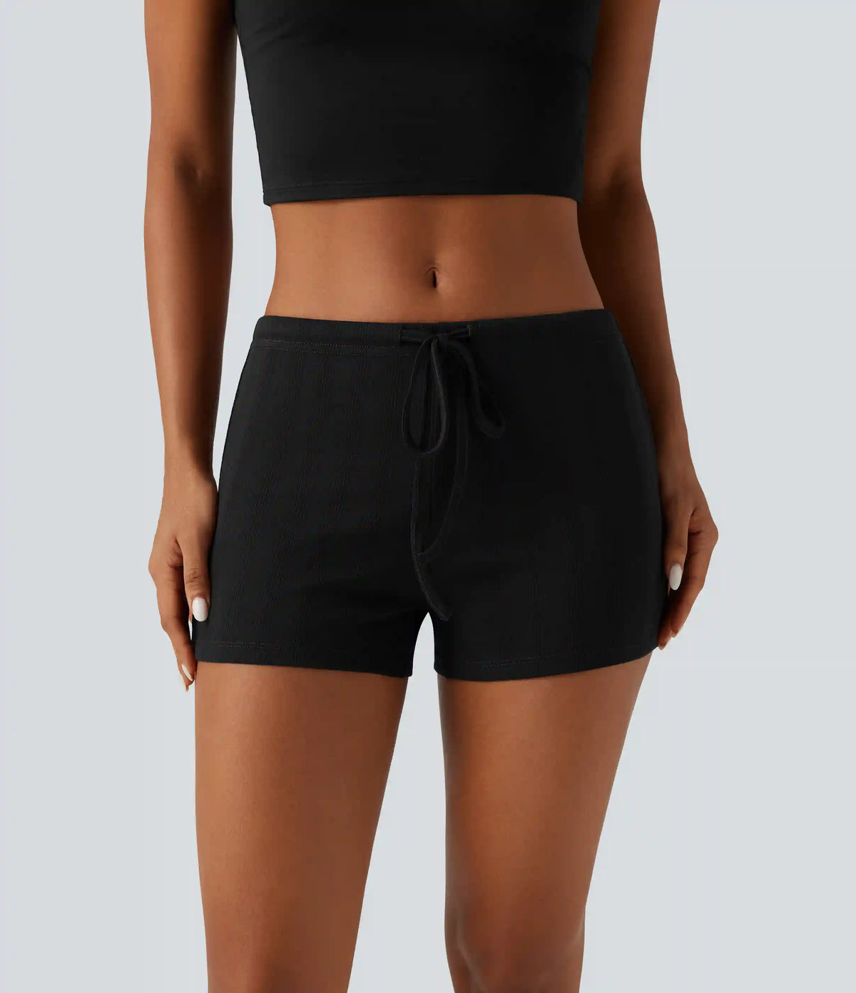 Low Rise Drawstring Skinny Casual Shorts 3"