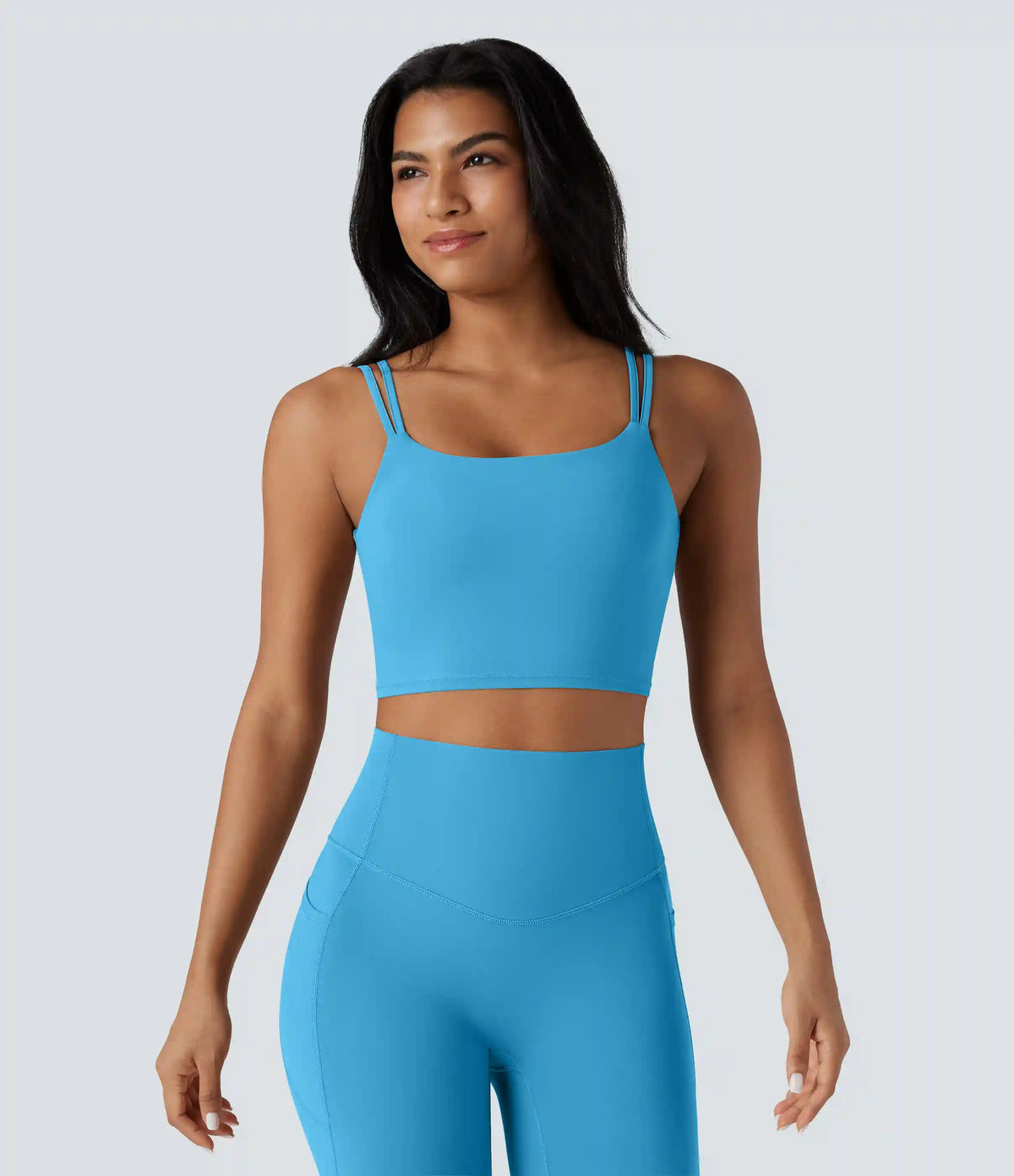 Halara UltraSculpt™ Double Straps Twisted Backless Cropped Yoga Tank Top
