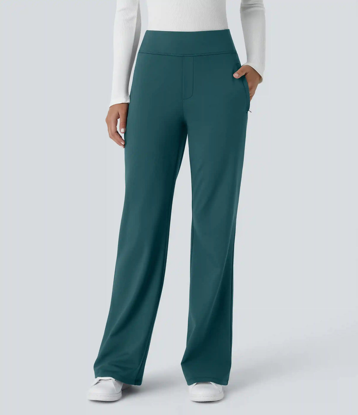 Halara Flex™ DayStretch Mid Rise Side Zipper Pocket Work Flare Pants