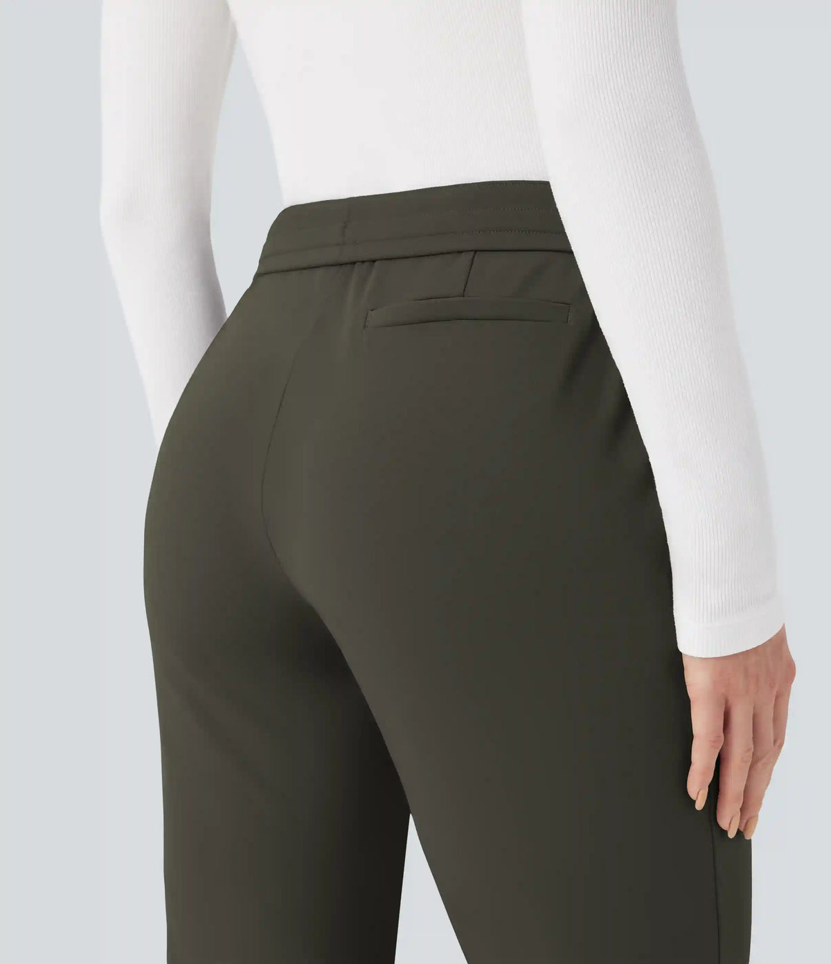 Halara Flex™ DayStretch Foldover High Waisted Drawstring 7/8 Slim Work Pants with Pockets