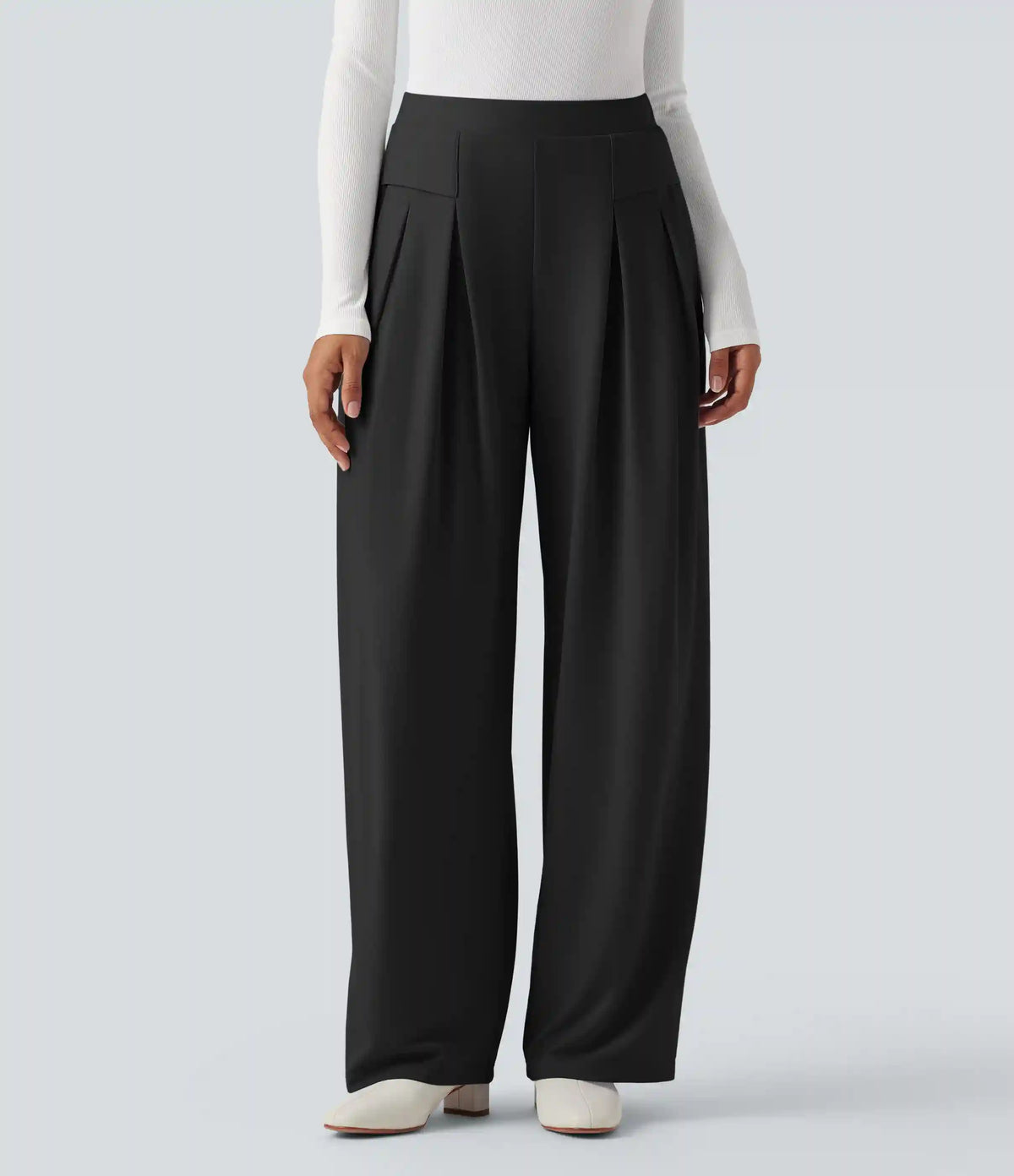 High Waisted Work Wide Leg Pants with Pockets
