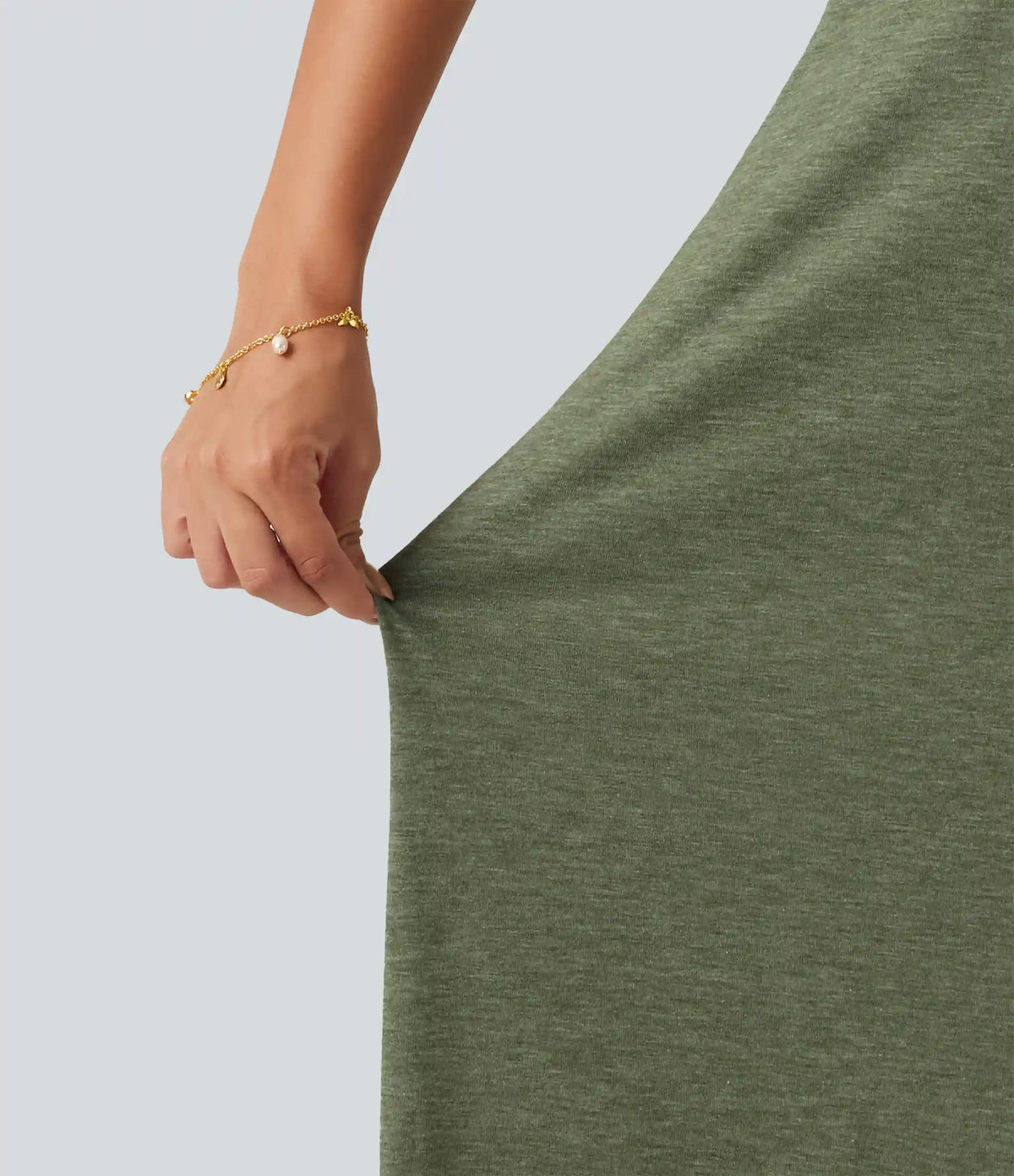 V Neck Split Hem Maxi Casual Slip Dress with Pockets