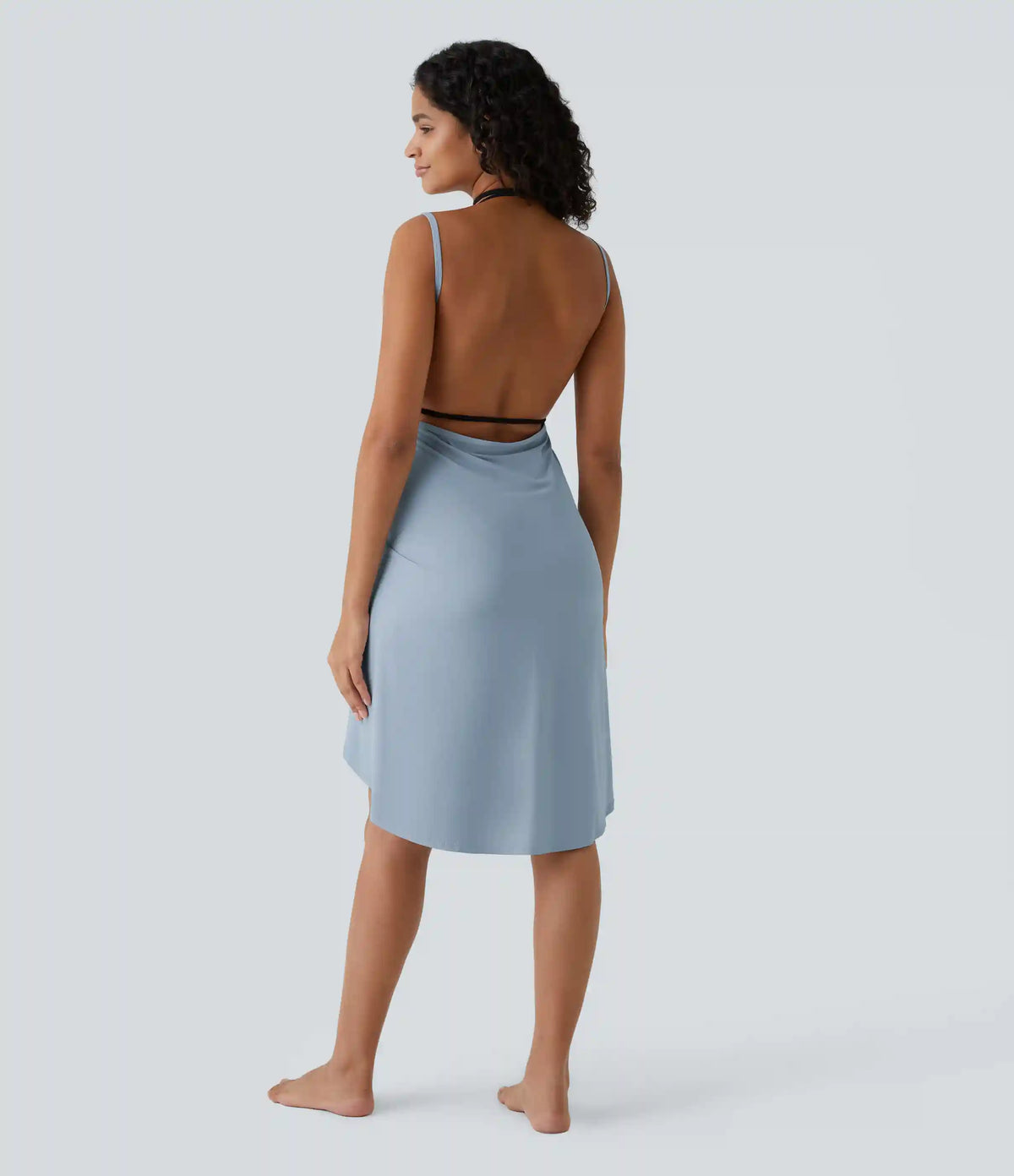 Spaghetti Strap Crossover Cover Up Wrap InstantCool Dress-UPF50+