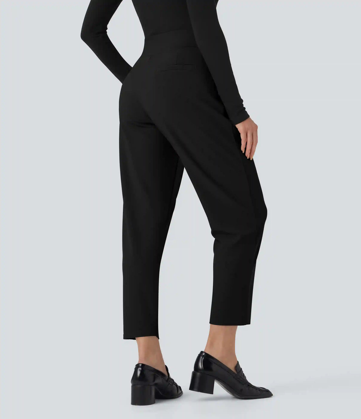 Halara Flex™ Mid Rise Tummy Control Micro Waffle Work Tapered Pants with Pockets