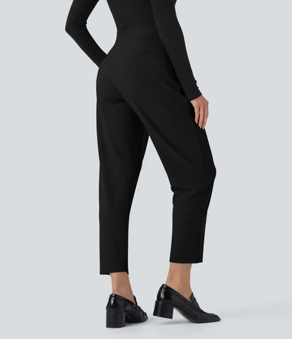 Halara Flex™ Mid Rise Tummy Control Micro Waffle Work Tapered Pants with Pockets