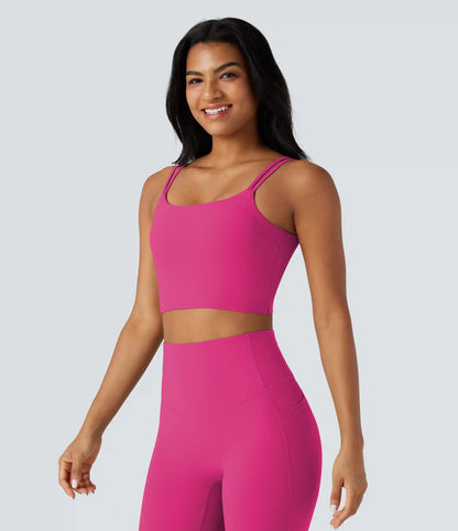 Halara UltraSculpt™ Double Straps Twisted Backless Cropped Yoga Tank Top