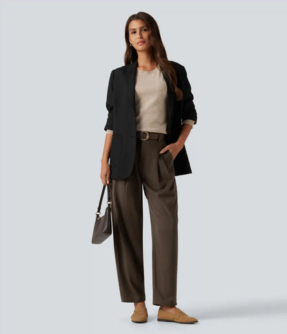High Waisted Tapered Work Pants with Pockets